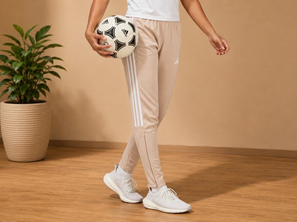 NWT Adidas Women's Tiro Pants None Large, wonder taupe/white